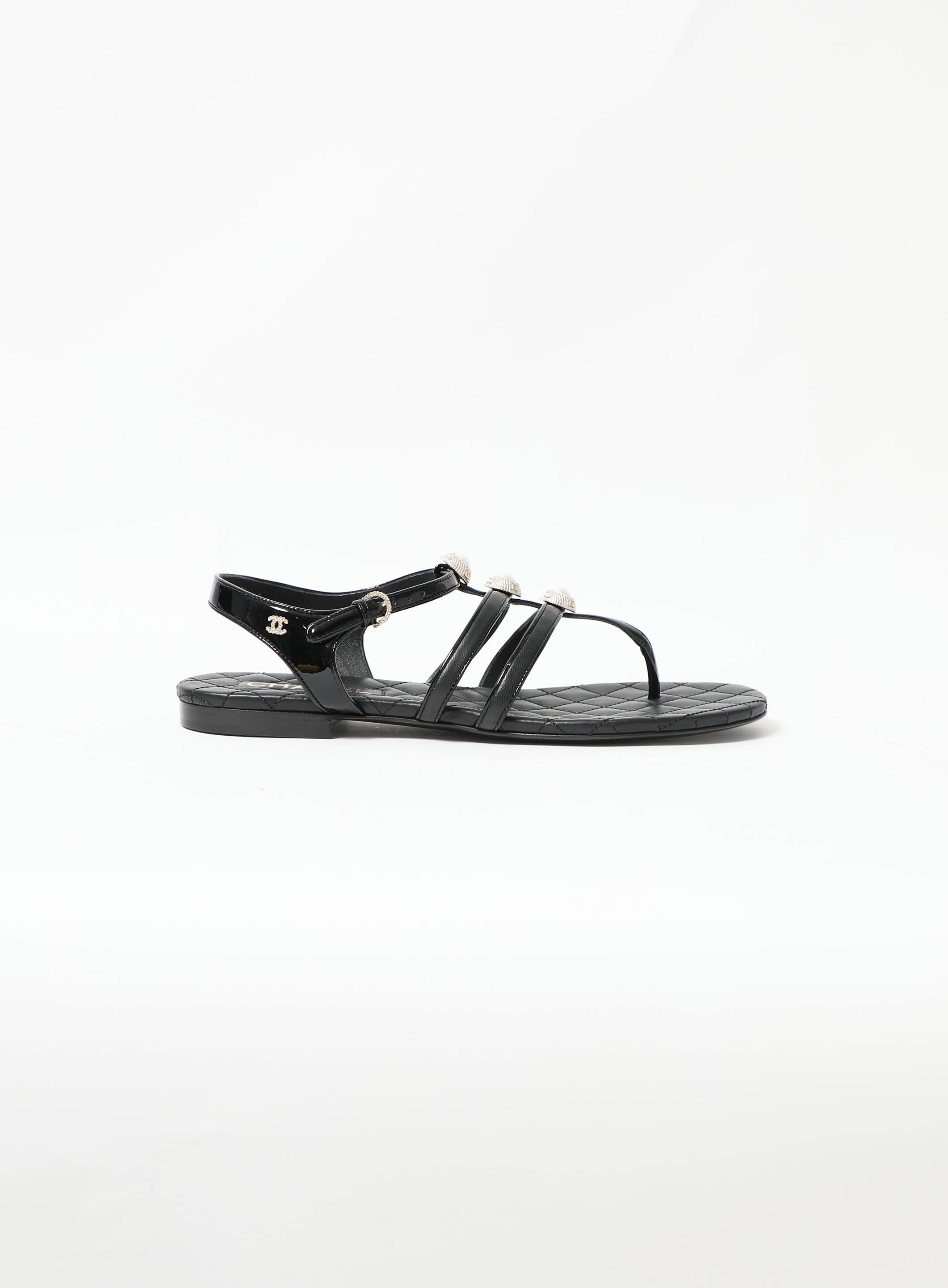 Chanel Black Leather Strap CC Quilted Flip Flop Thong Sandals Size 42  Chanel | The Luxury Closet