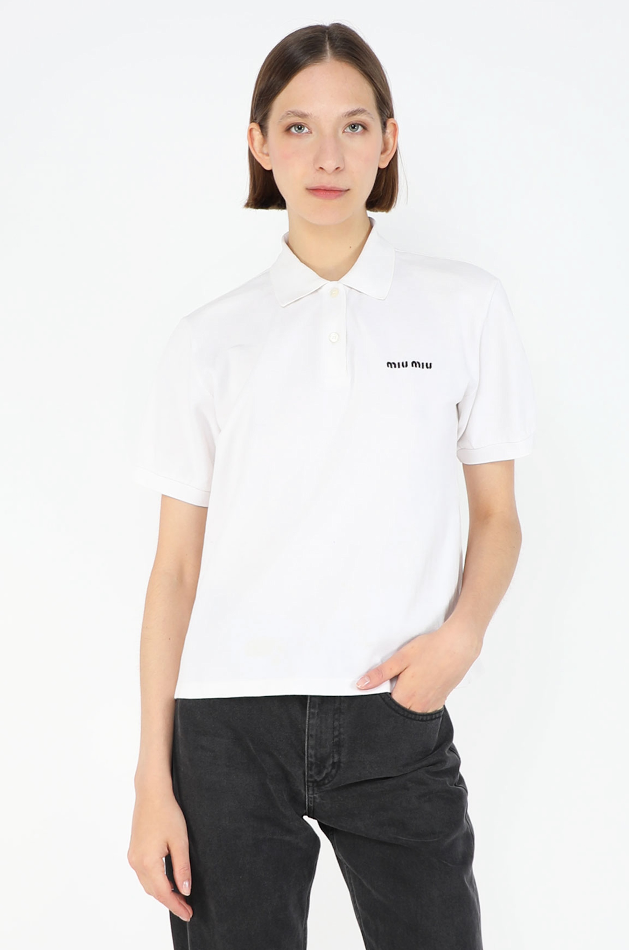 Cotton Piqué Polo, S/S 2024 - Miu Miu | ReSee