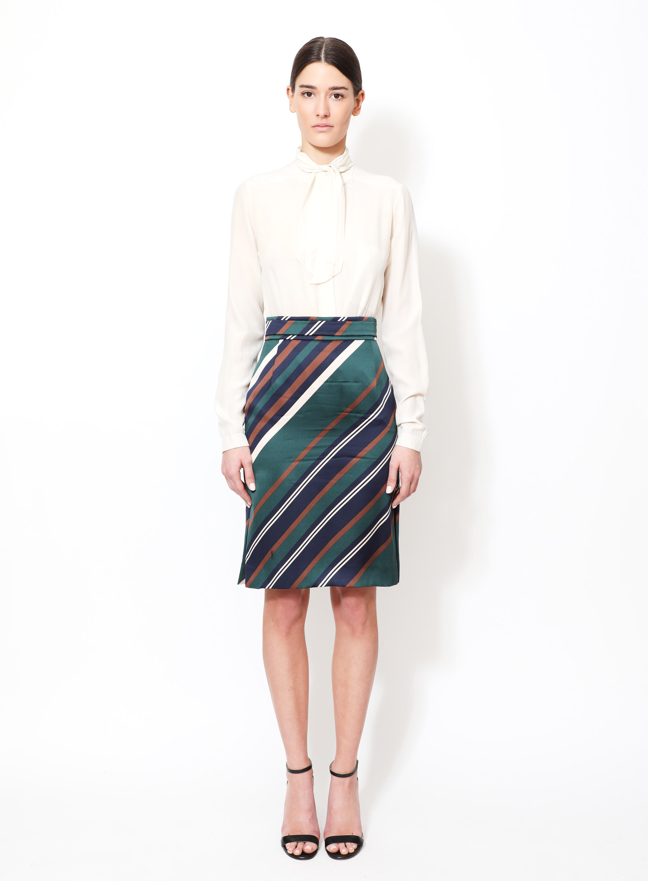 Pre-Fall 2012 Striped Silk Skirt