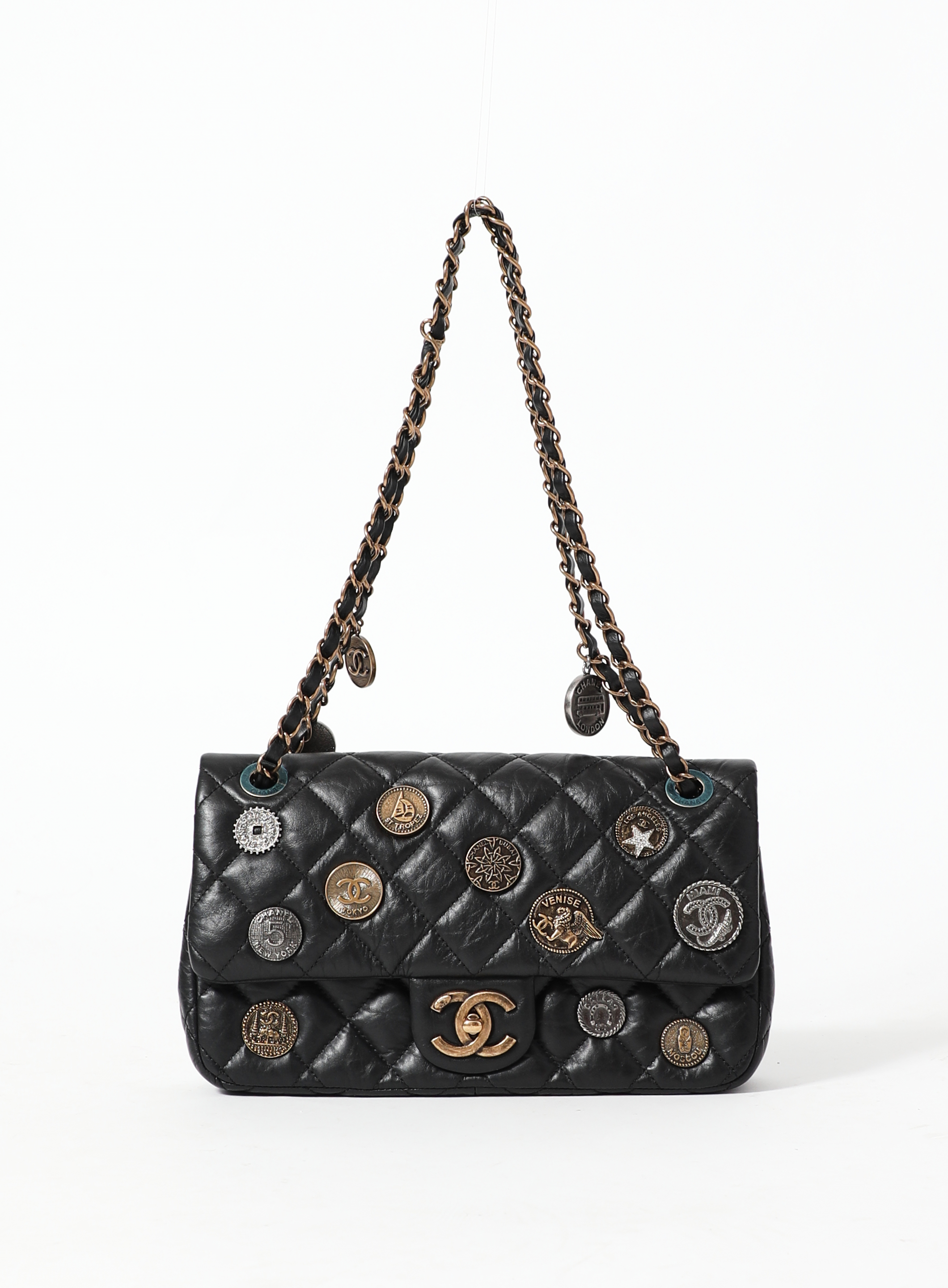 Collector Coin Medallion Flap Bag