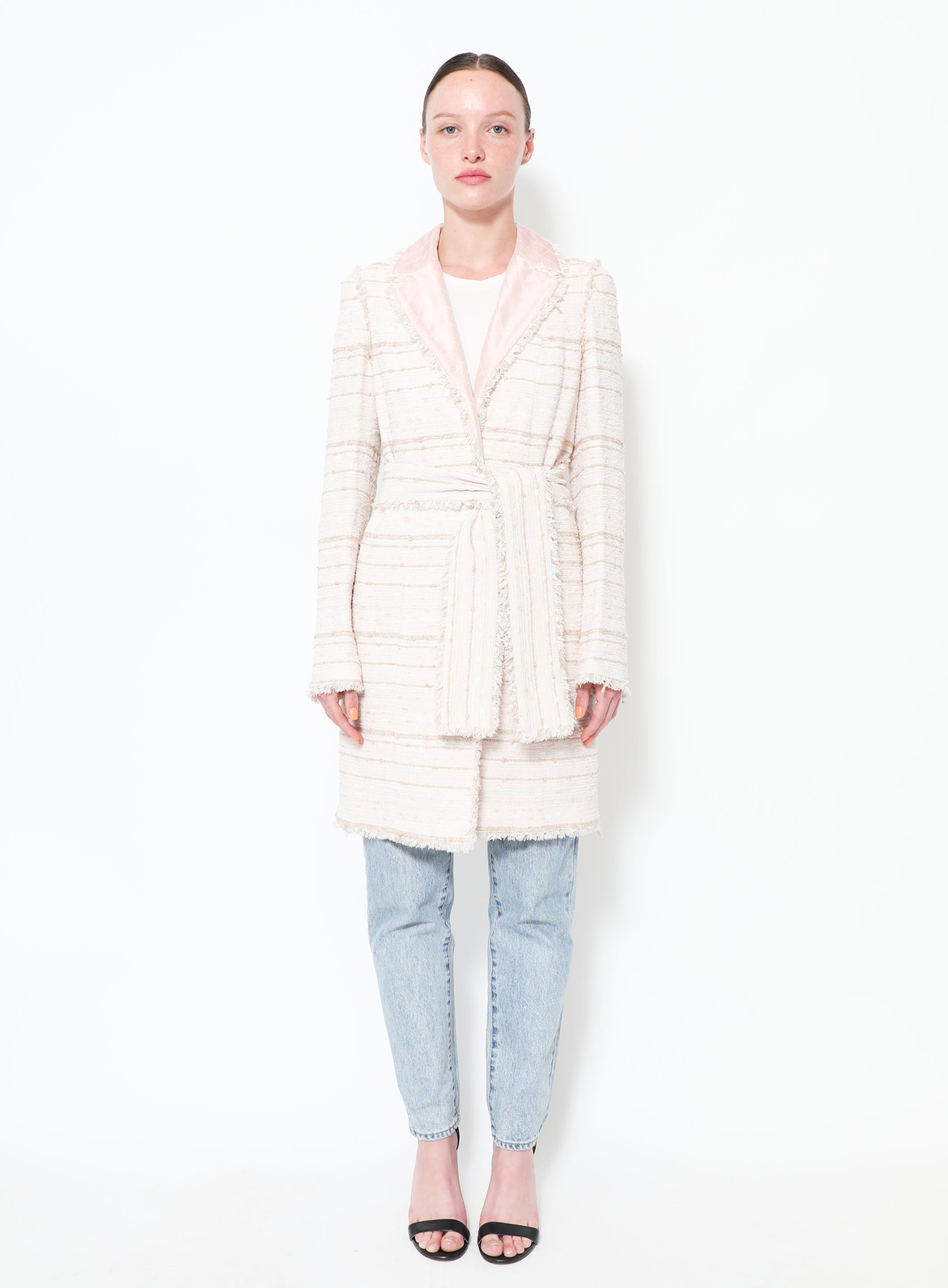 Pink Chanel Spring/Summer 2021 Tweed Jacket Size EU 38
