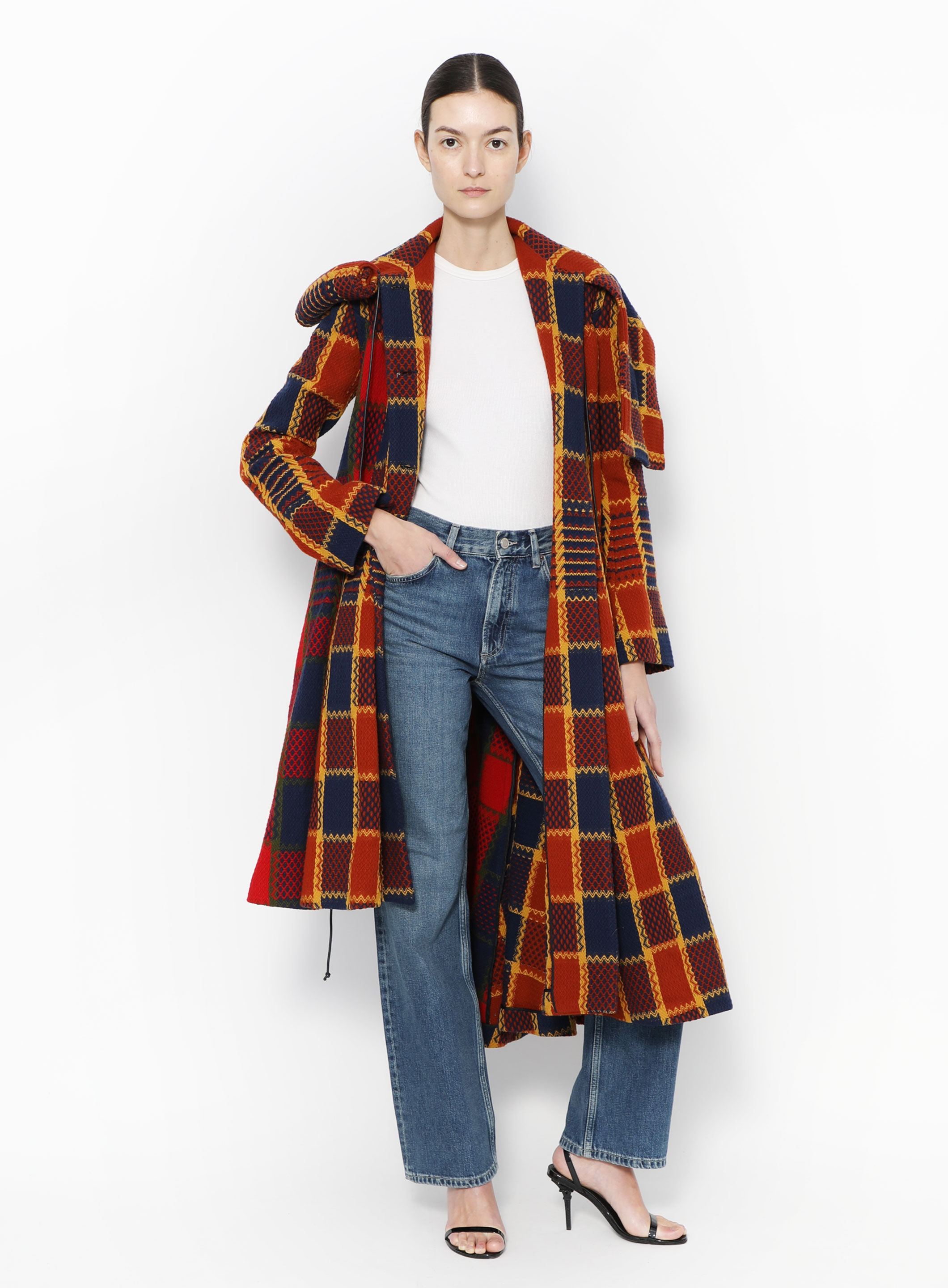 Asymmetrical Flared Checkered Coat | Authentic & Vintage | ReSee