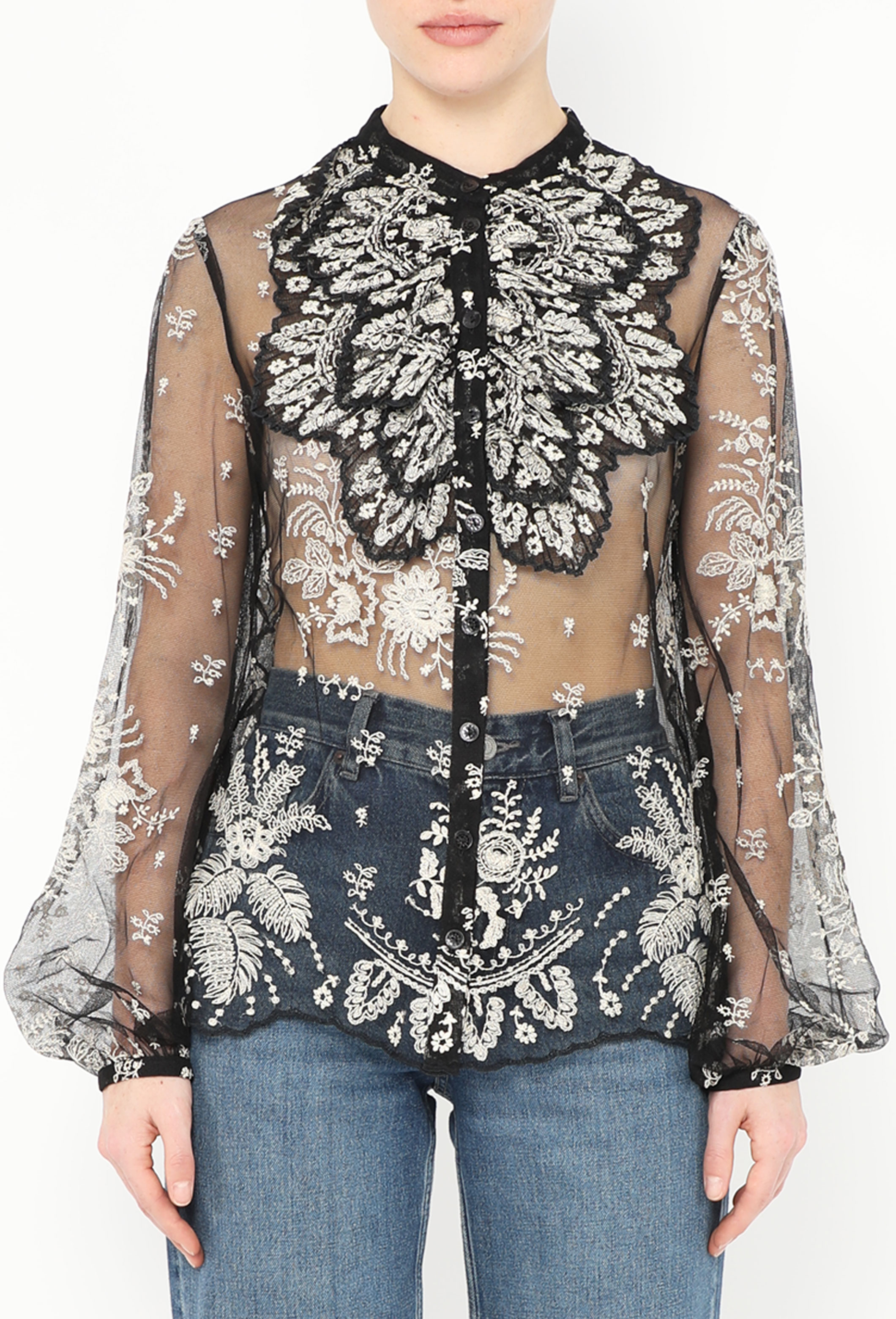 S/S 2007 Embroidered Lace Blouse | Authentic & Vintage | ReSee