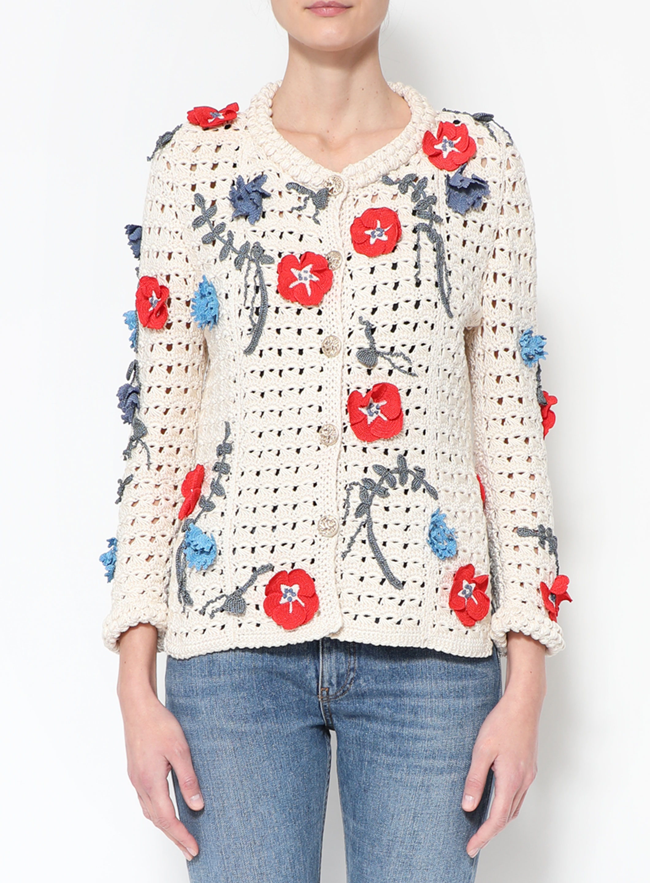 Marled Crochet Cardigan in Vince Products Women