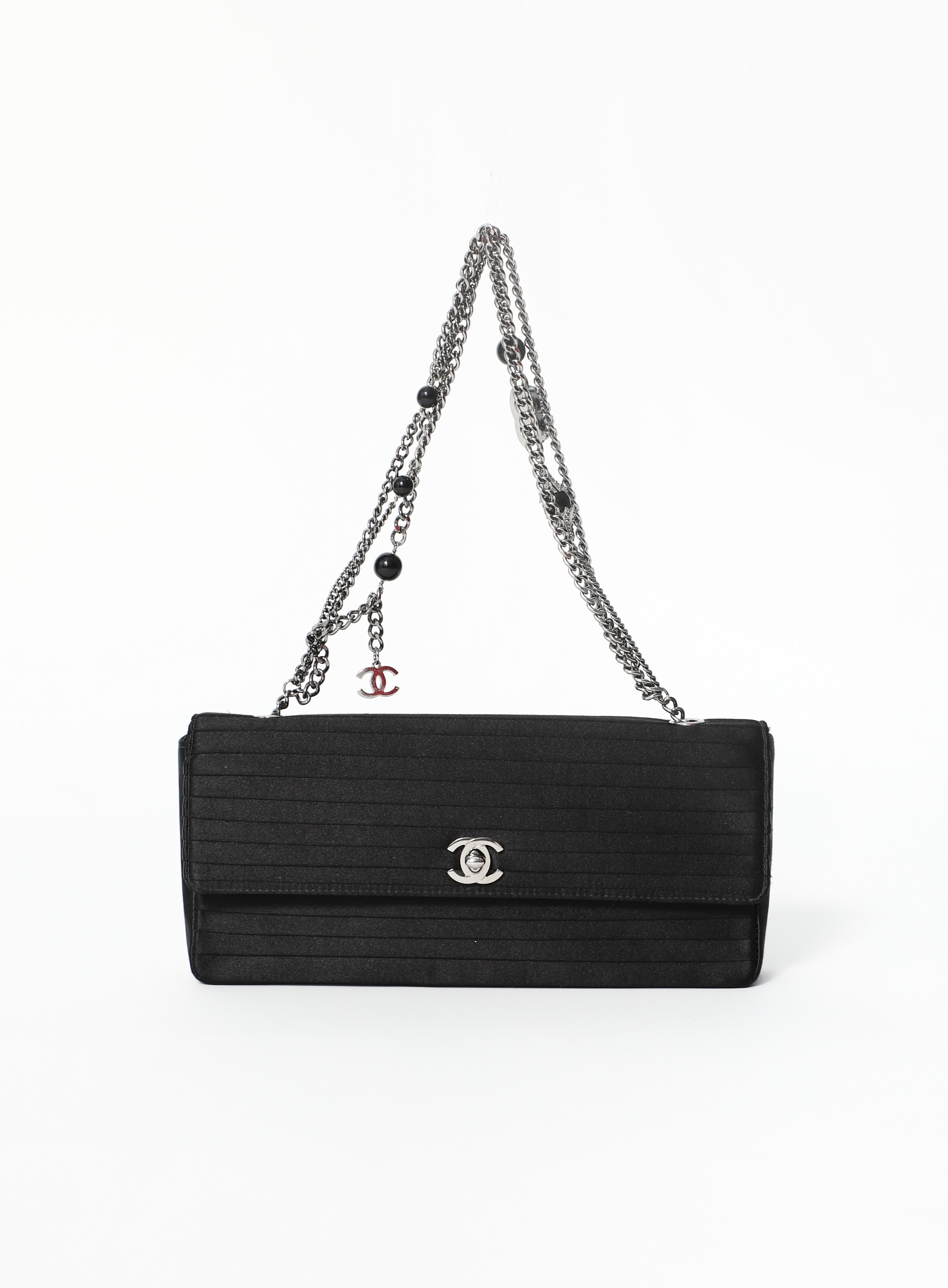 Chanel 23K pearl crush mini square flap bag lambskin black GHW (microc