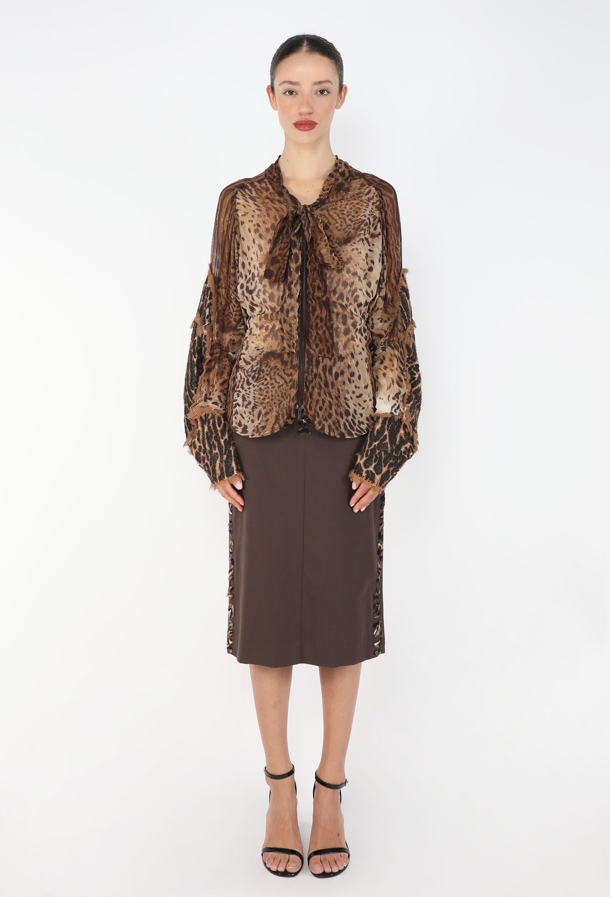 Tom Ford S/S 2002 Leopard Lavallière Ensemble - Saint Laurent | ReSee