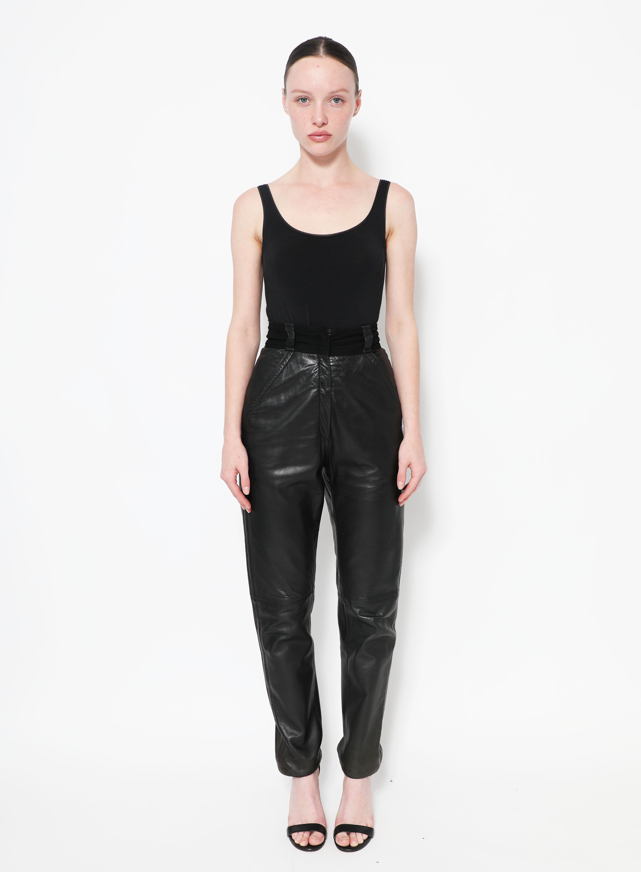 '80s High-Wasted Leather Pants