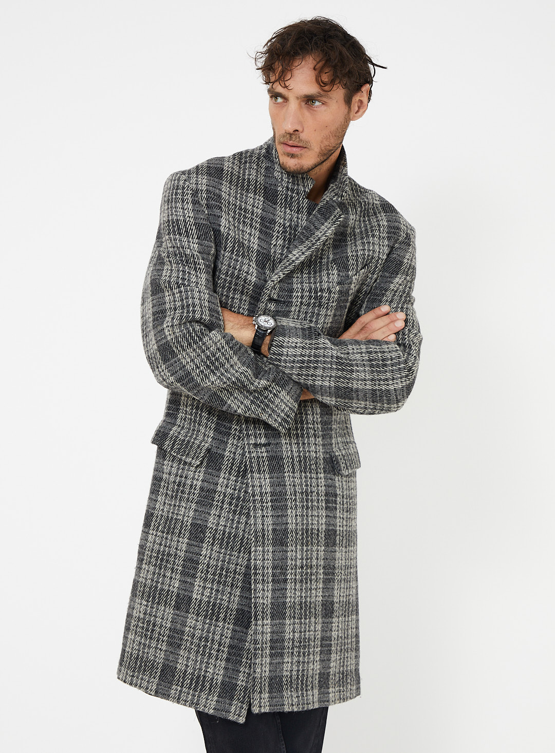 ジャケット・アウター 90's J.Crew Tartan Check Wool Coat M J.CREW overcoat jacket Ludlow long brown plaid wool tweed coat