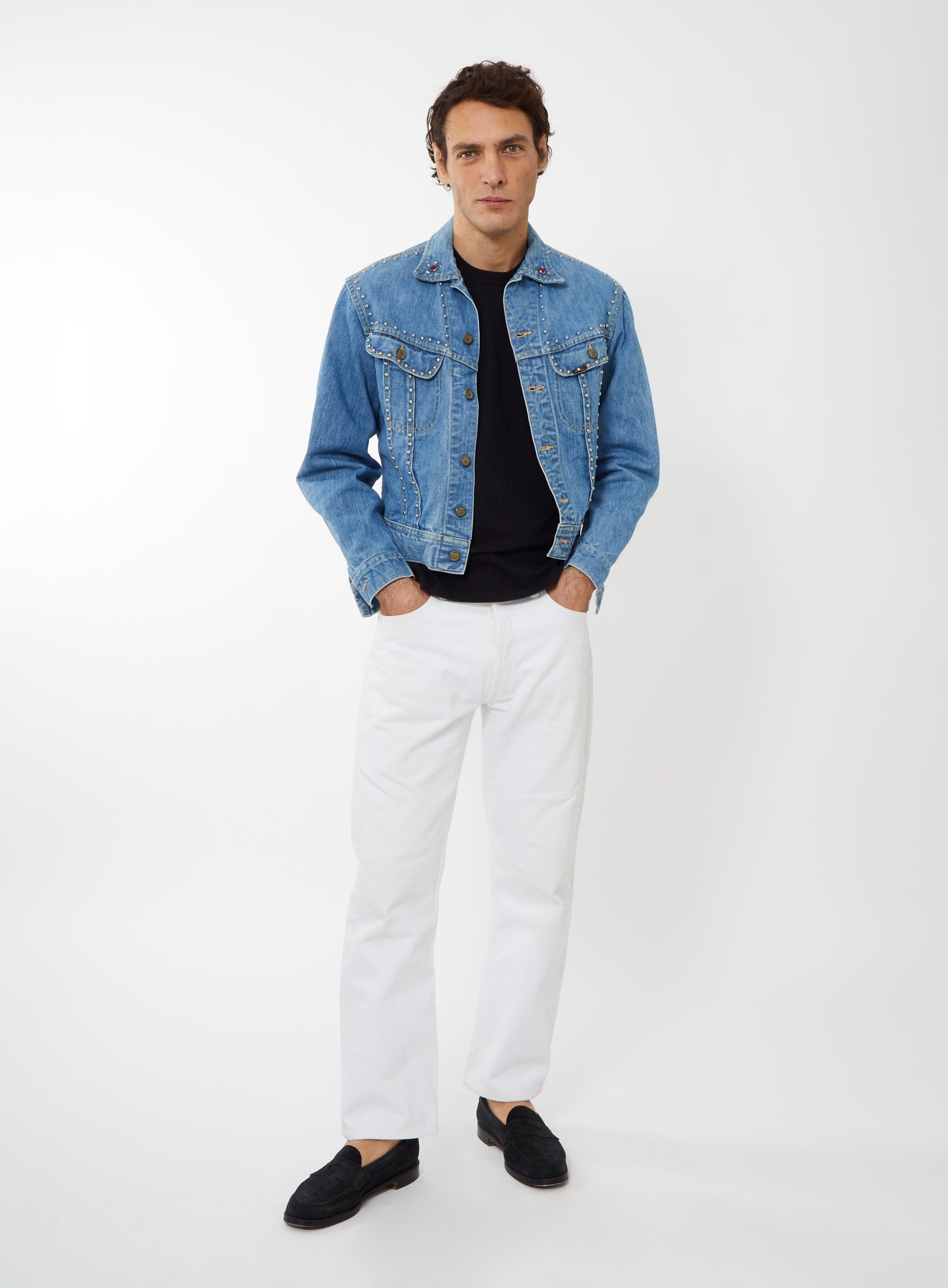 Men's Studded Denim Jacket | Authentic & Vintage | ReSee Men's Studded Denim Jacket | Authentic & Vintage | ReSee