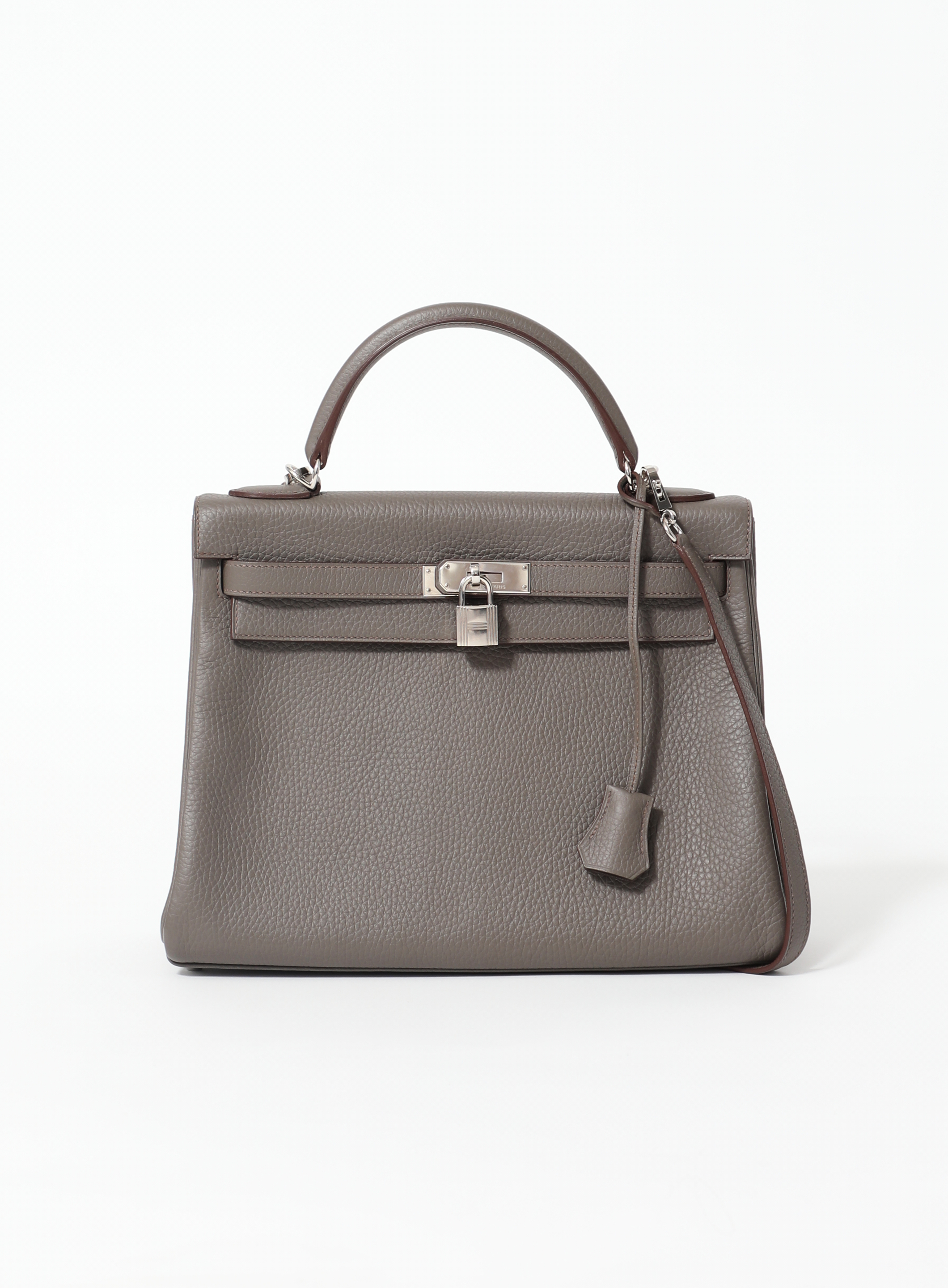 Hermes, Bags, Hermes Kelly Handbag Etain Epsom With Palladium Hardware 28  Gray