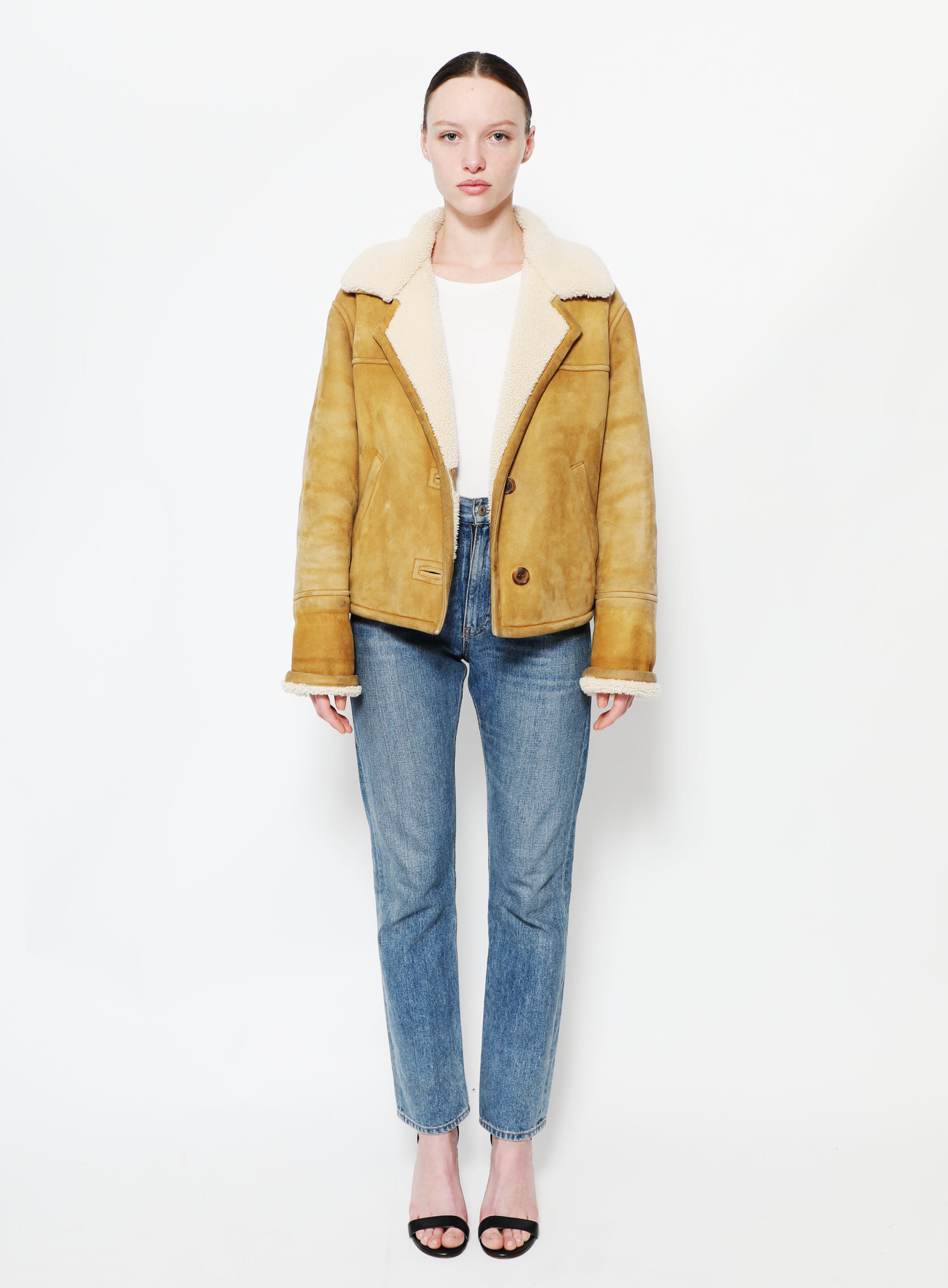 Louis Vuitton Patch Denim Shearling Jacket