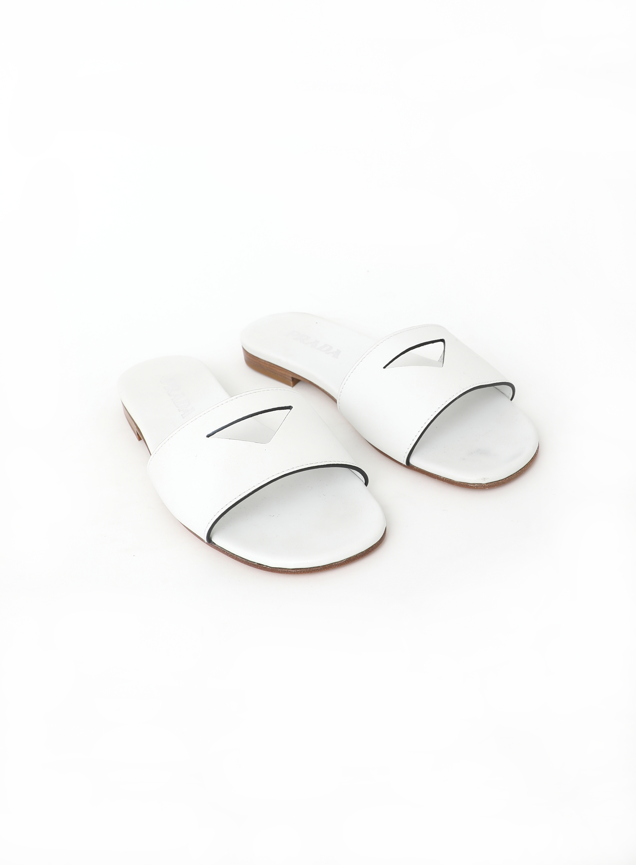 Leather Logo Cut Out Slides Authentic Vintage ReSee