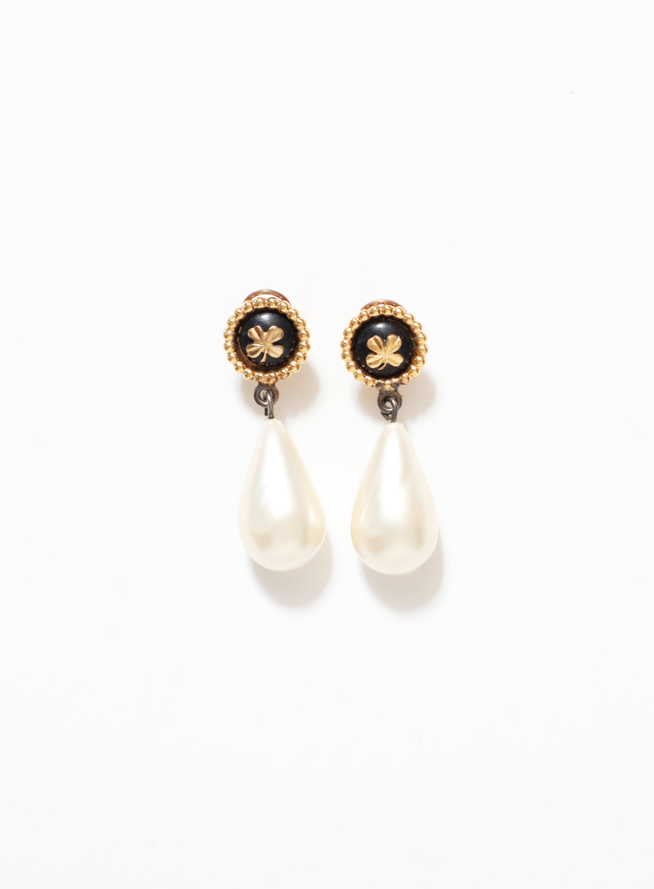 CHANEL, Jewelry, Chanel 22b Cc Logo Gold Black Pearly White Earrings  Brand New With Tag