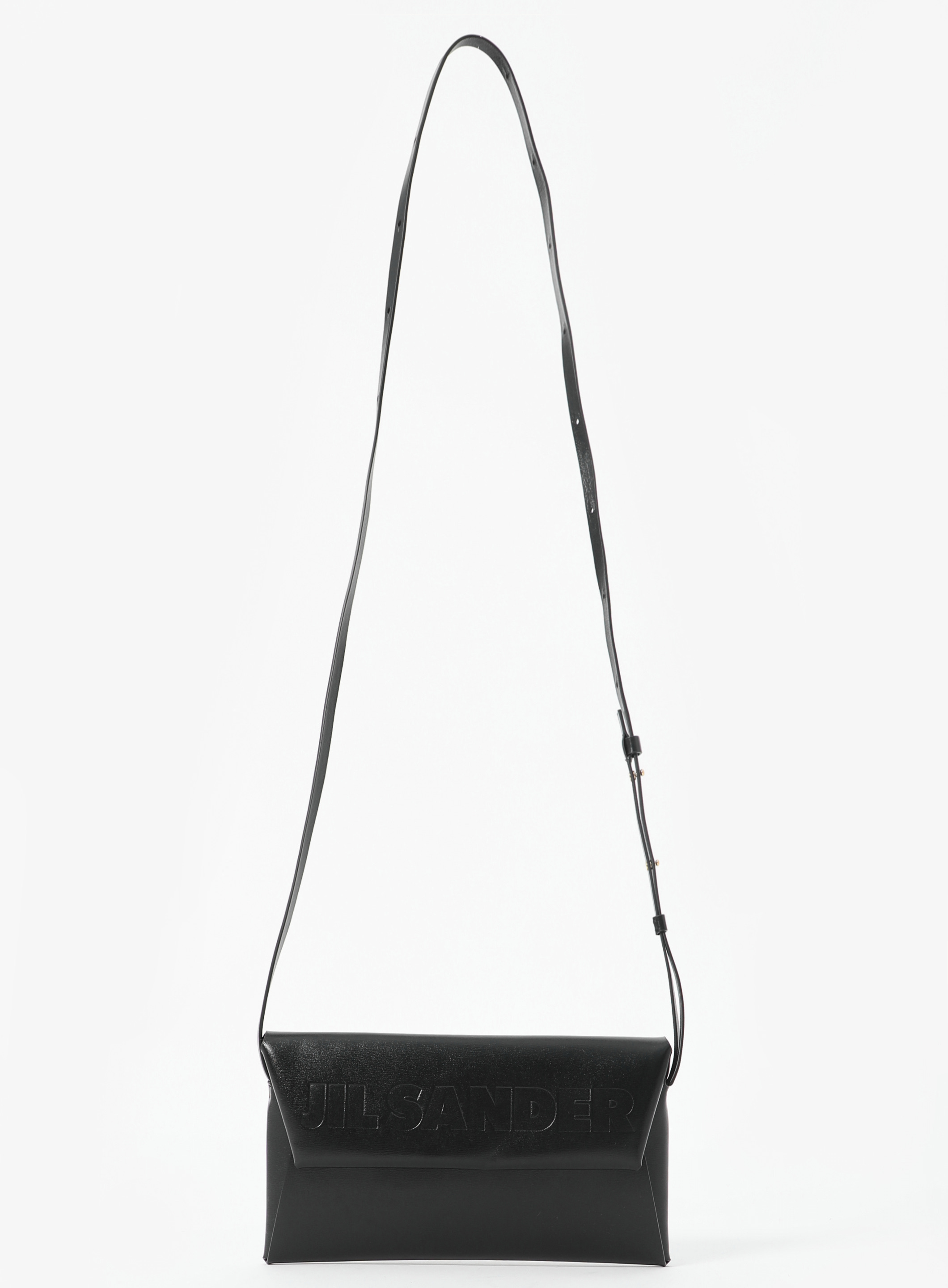 Folded Small leather crossbody bag in red - Jil Sander