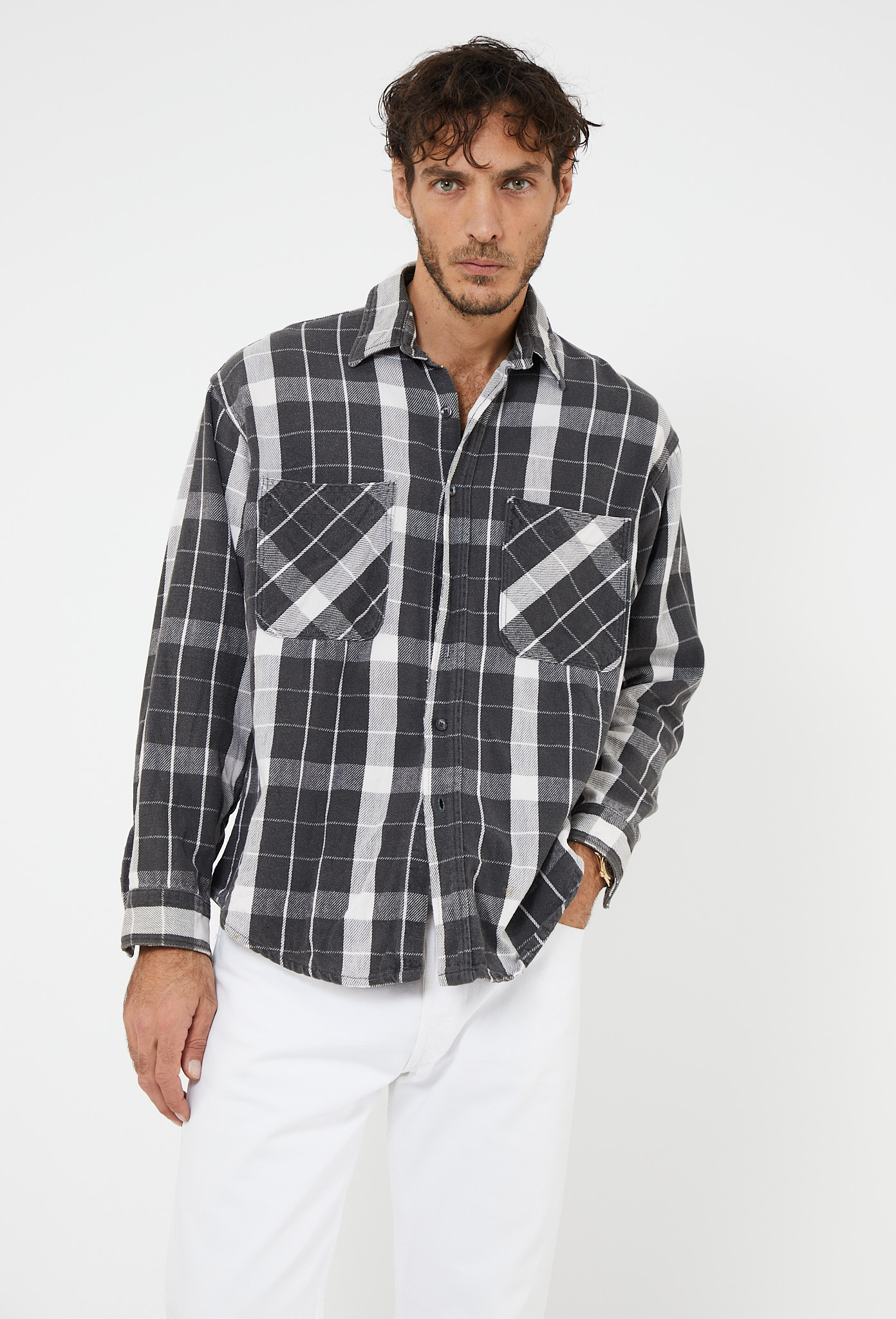 Vintage 1980's Big Mac Plaid Print Work Long Sleeve Flannel