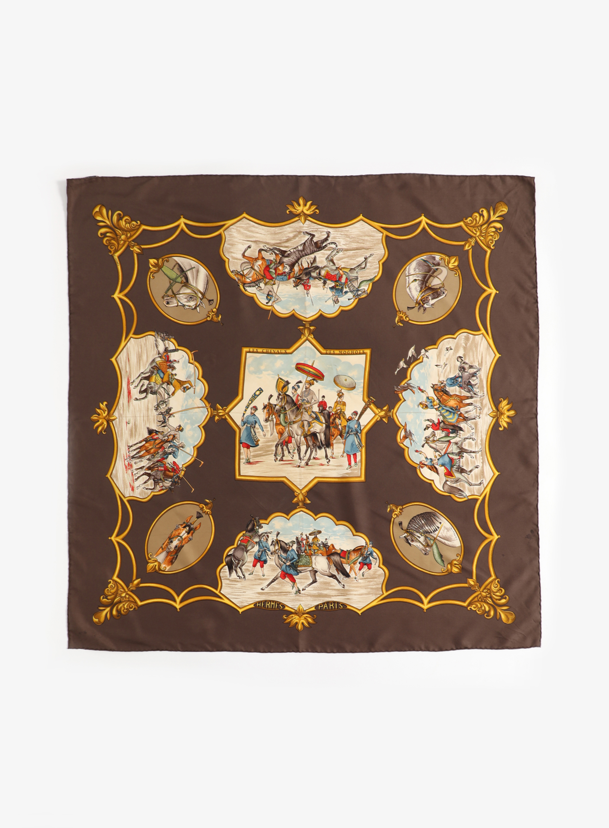 Les Chevaux des Moghols' 90cm Silk Carré | Authentic
