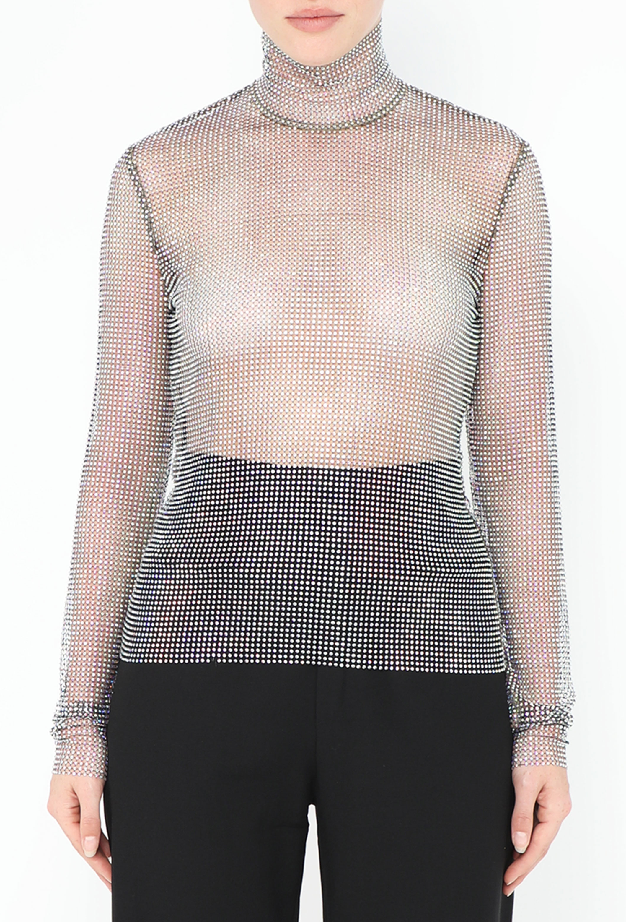 【希少】GUCCI 2017 クリスタルネットトップ ラインストーン F/W 2017 Embellished Turtleneck Top - Gucci | ReSee