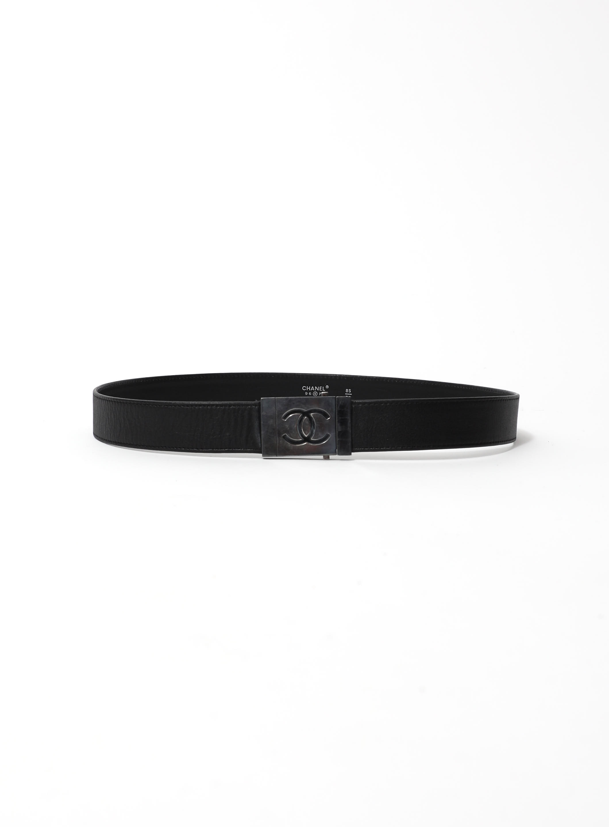 S/S 1996 'CC' Buckle Leather Belt, Authentic & Vintage