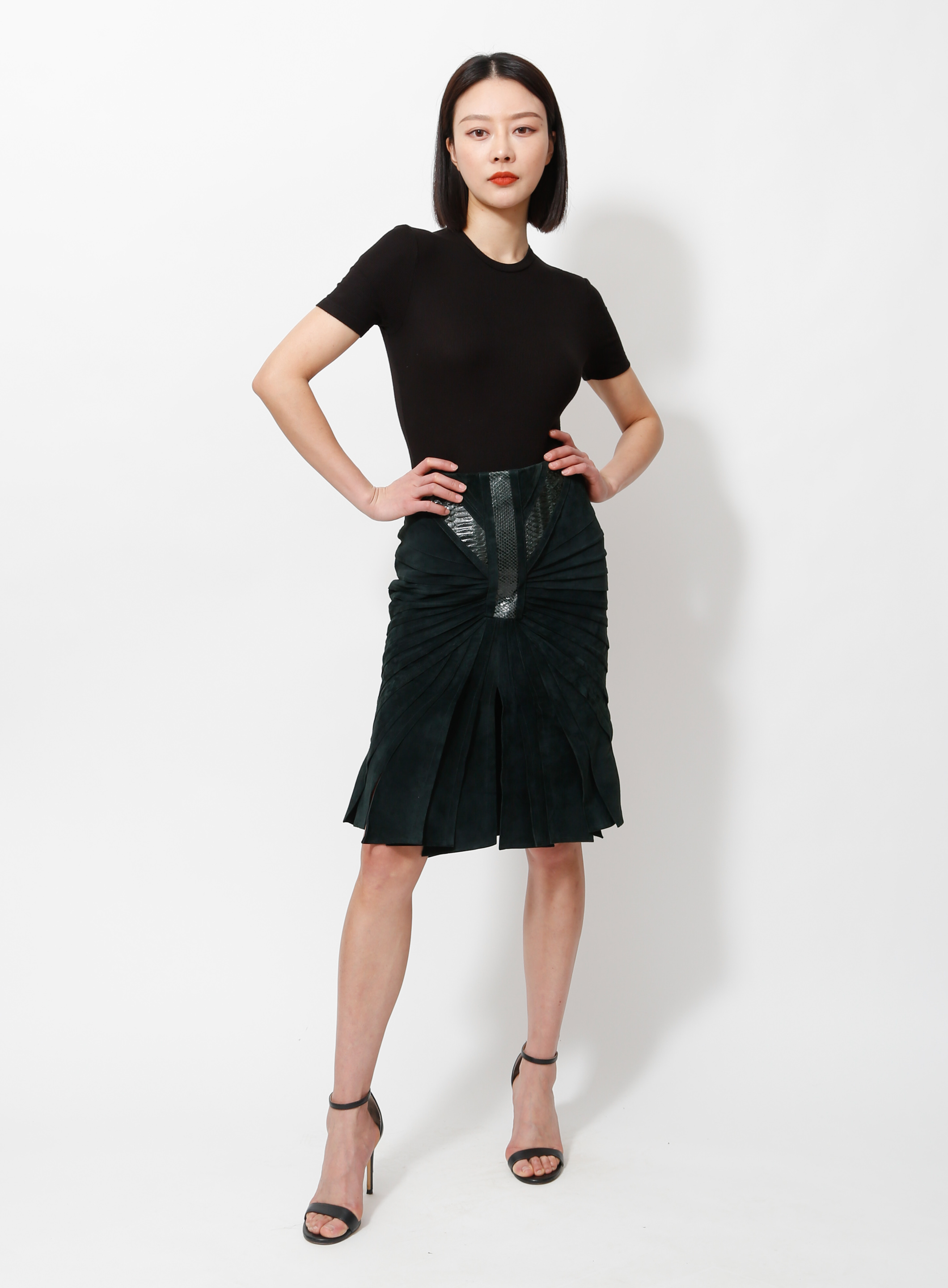 Yves Saint Laurent vintage snake leather skirt